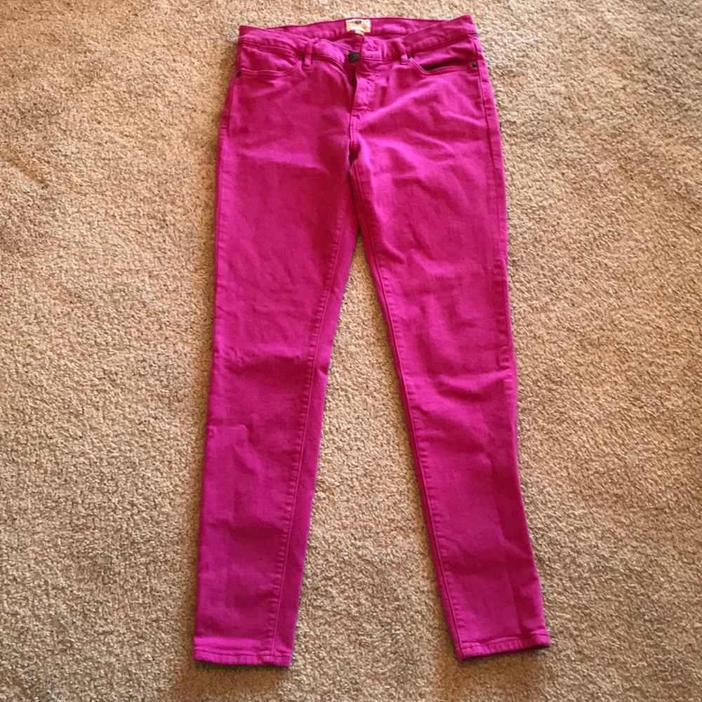 Pink Fossil stretch skinny jeans, size 29